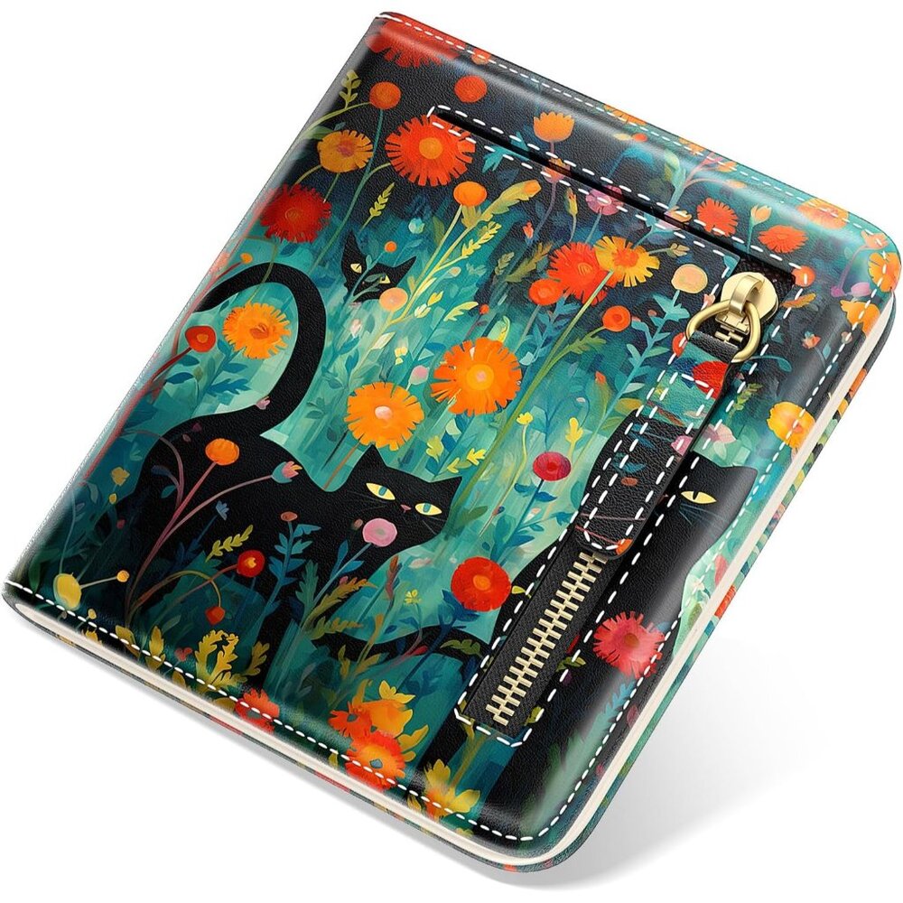 Small Wallet Women, Cute RFID Blocking Credit Card Holder for Women, Leather Bil